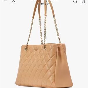 Carey quilted tote - tiramisu mousse